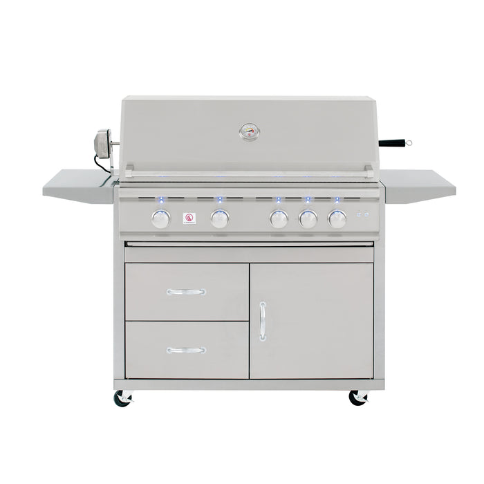 Summerset TRL 38-Inch 4-Burner Built-In Gas Grill, Flame Thrower Valves, Easy-Clean Briquette Burner Covers, Plug-and-Play Infrared Sear Zone Options, Rear Infrared Burner, and a Full Rotisserie Set TRL38