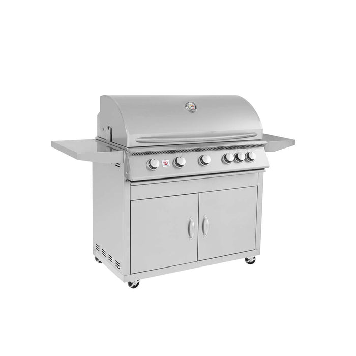 Summerset Sizzler 40-inch Gas BBQ Grill, 5 Cast Stainless Steel Burners, Built-In Premium BBQ Grill SIZ40