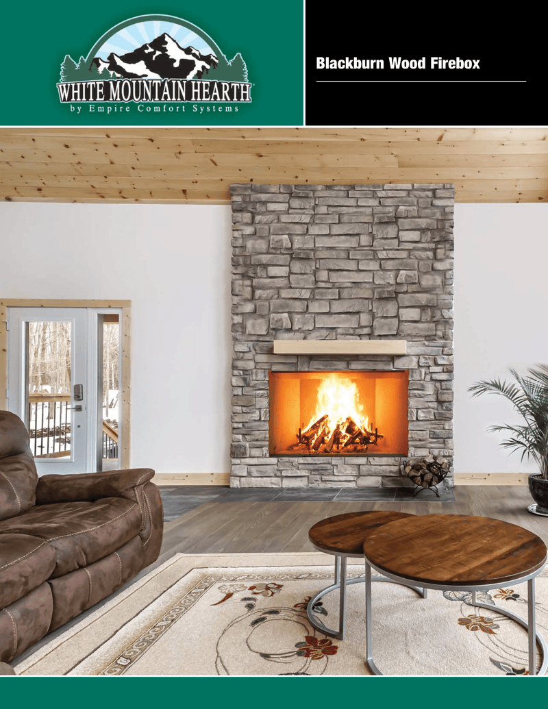Empire 36-Inch by 30-inch Wood Fireplace Blackburn, Large Viewing Box, Premium Steel and Refractory Brick Construction WB36FB0F