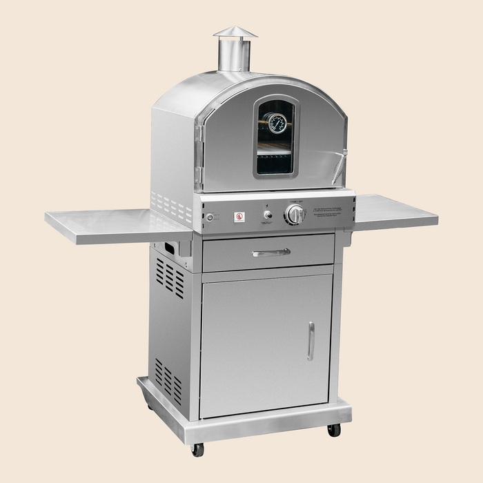 Summerset Freestanding Outdoor Pizza Oven Propane, Stainless Steel, Fire Brick Cooking Floor