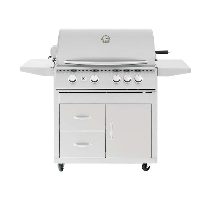 Summerset Sizzler 32-inch Gas BBQ Grill, 4 Cast Stainless Steel Burners, Built-In Premium BBQ Grill SIZ32