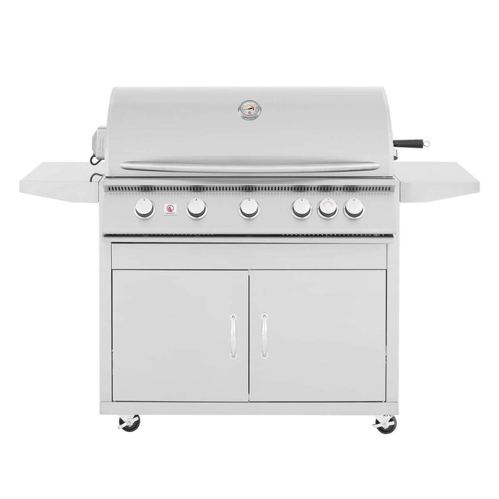 Summerset Sizzler 40-inch Gas BBQ Grill, 5 Cast Stainless Steel Burners, Built-In Premium BBQ Grill SIZ40