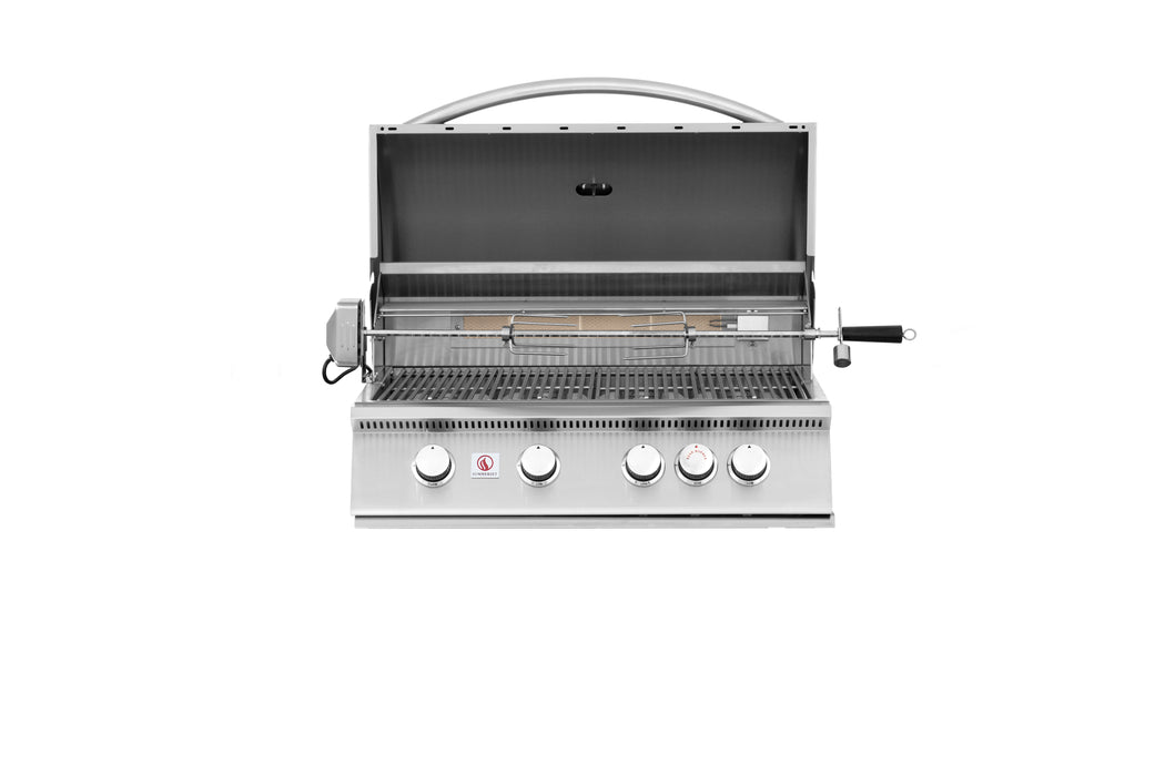 Summerset Sizzler 32-inch Gas BBQ Grill, 4 Cast Stainless Steel Burners, Built-In Premium BBQ Grill SIZ32