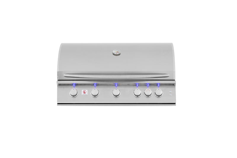 Summerset 40-Inch Built-In Gas Grill Sizzler Pro 5-Burner with Rear Infrared Rotisserie Burner, Flagship Stainless Steel Outdoor BBQ SIZPRO-40