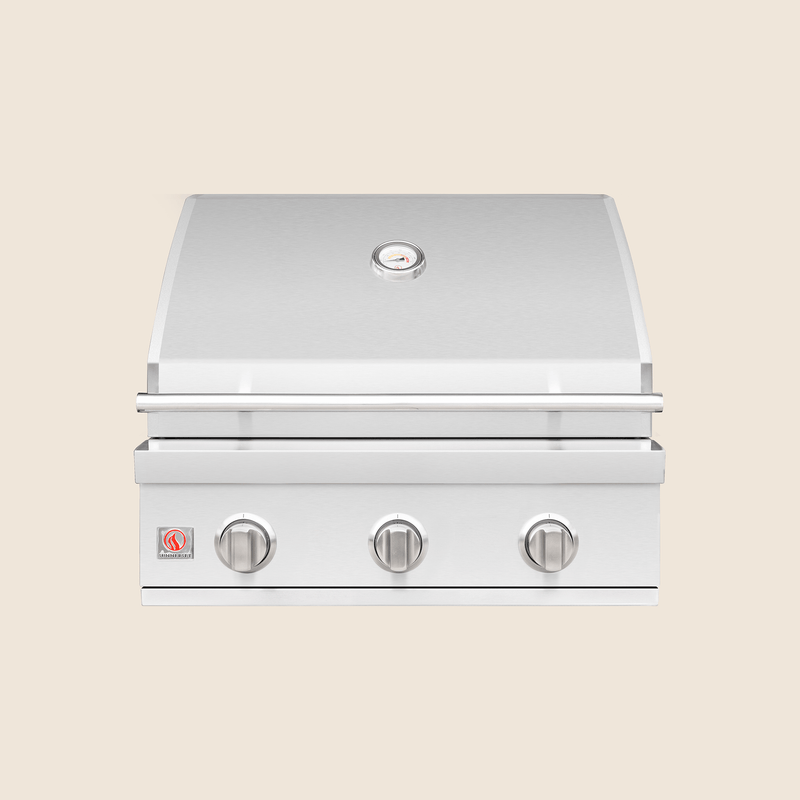 Summerset Sizzler 25-inch Built-In Grill, 2-Burner, 24,000 BTU, #443 Stainless Steel, Flame Thrower Ignition, 8mm Cooking Grates, Double-Lined Hood, Compact Outdoor BBQ Grill