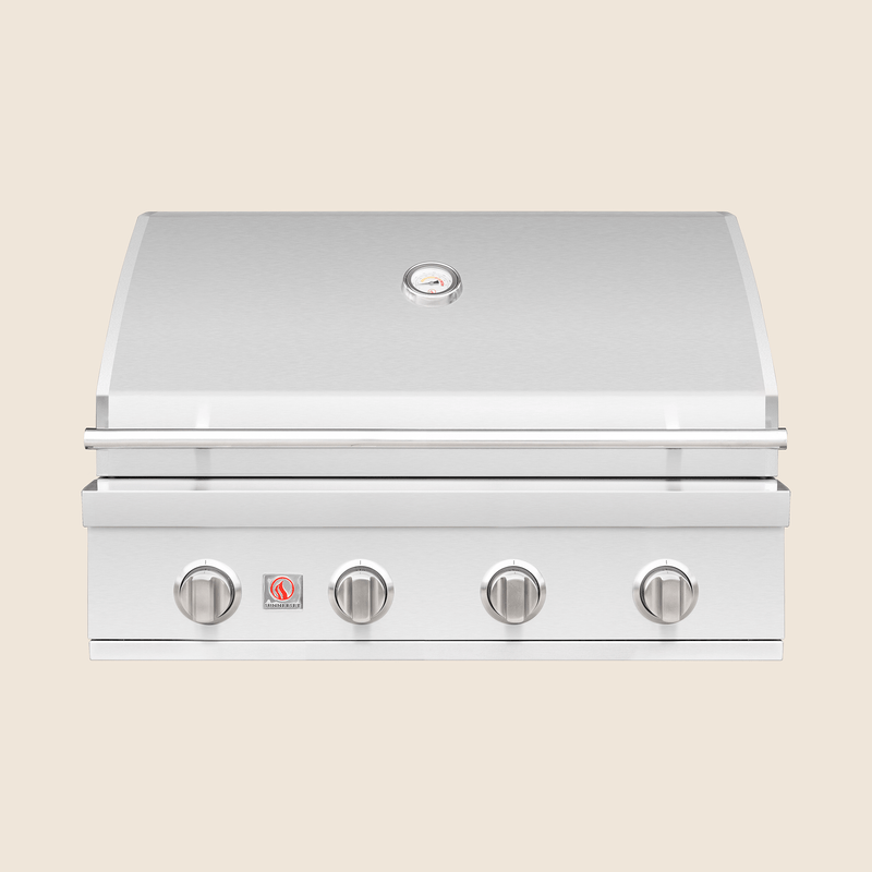 Summerset Sizzler 32-inch Built-In Natural Gas Grill – 4-Burner, 48,000 BTU, #443 Stainless Steel, Flame Thrower Ignition, Double-Lined Hood, 8mm Cooking Grates, Built-In Installation, Removable Drip Tray, Affordable Luxury BBQ Grill