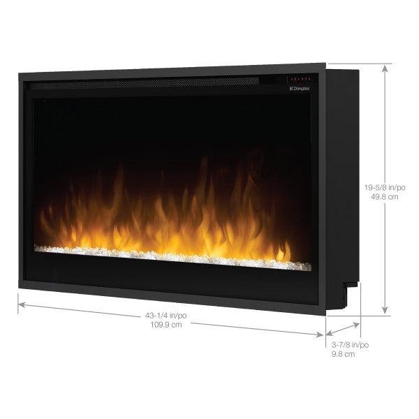 Dimplex Slim Linear Wall Mount Electric Fireplace, 4-inch Profile, Built in Heater, Realistic Flame Effect, Fits Standard 2x4 Framing