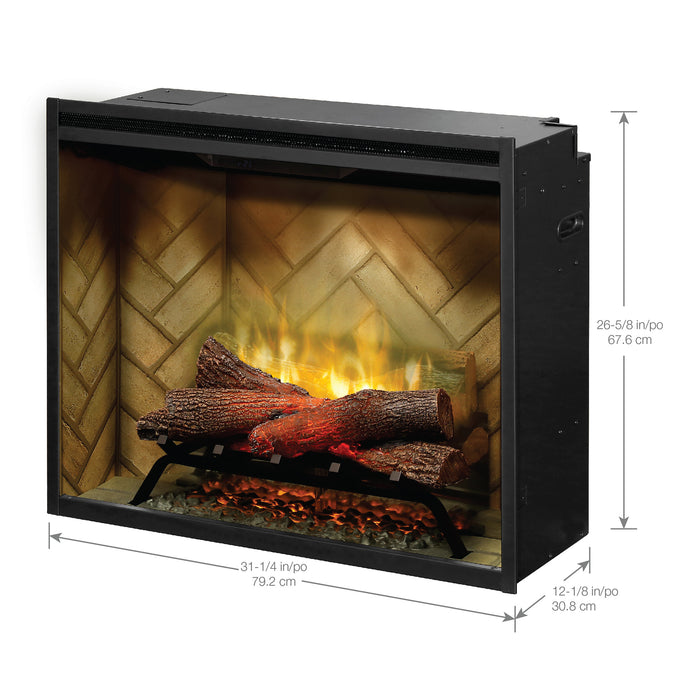 Dimplex Revillusion® Electric Fireplace Insert 4,435 – 8,786 BTU Heater, Revillusion® Flame Technology, Multiple Sizes & Styles, 2 Finishes, Tempered Glass Safety Screen