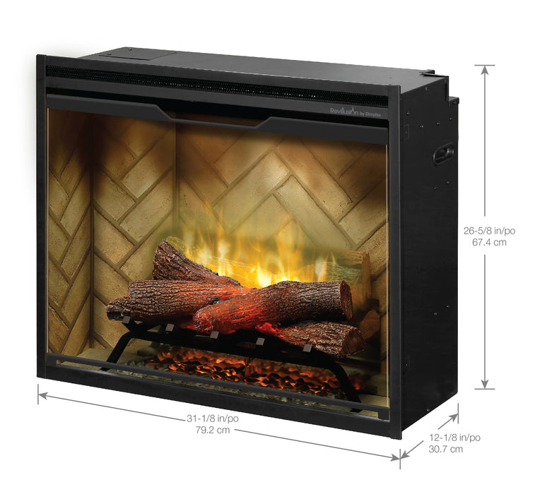 Dimplex Revillusion Electric Fireplace Insert, Remote and Plug Kit Included, Warms up to 2000 sq ft, Adjustable Flame Height and Colors, Cool Touch Glass Pane