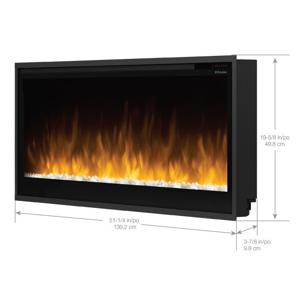 Dimplex Slim Linear Wall Mount Electric Fireplace, 4-inch Profile, Built in Heater, Realistic Flame Effect, Fits Standard 2x4 Framing