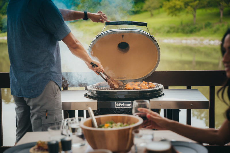 Primo Oval XX-Large 500 Kamado Grill, Made in USA, Huge Cooking Area
