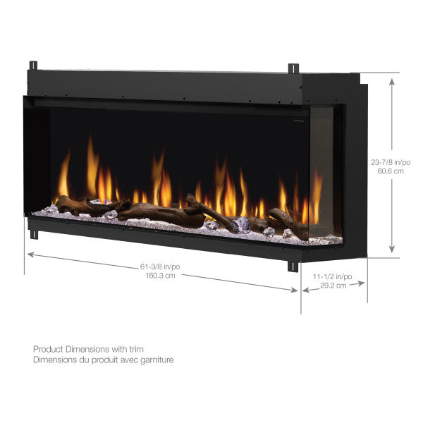 Dimplex Ignite Bold Linear Electric Fireplace Insert, Multi-Fire XD Flame, ComfortSaver Heating, Up to 10,000 BTU Media Bed, Eco/Heat Boost, Smart Controls