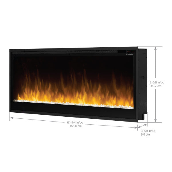 Dimplex Slim Linear Wall Mount Electric Fireplace, 4-inch Profile, Built in Heater, Realistic Flame Effect, Fits Standard 2x4 Framing