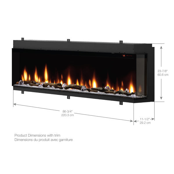 Dimplex Ignite Bold Linear Electric Fireplace Insert, Multi-Fire XD Flame, ComfortSaver Heating, Up to 10,000 BTU Media Bed, Eco/Heat Boost, Smart Controls