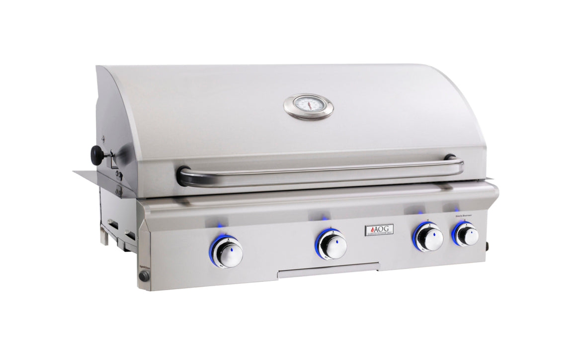 American Outdoor Grill L-Series 36-Inch Built-In Natural Gas Grill, 3 Burners, Rotisserie Backburner, Heavy-Duty Stainless Steel, Electric Ignition with LED Lighting, Includes Propane Conversion Kit - 36NBL