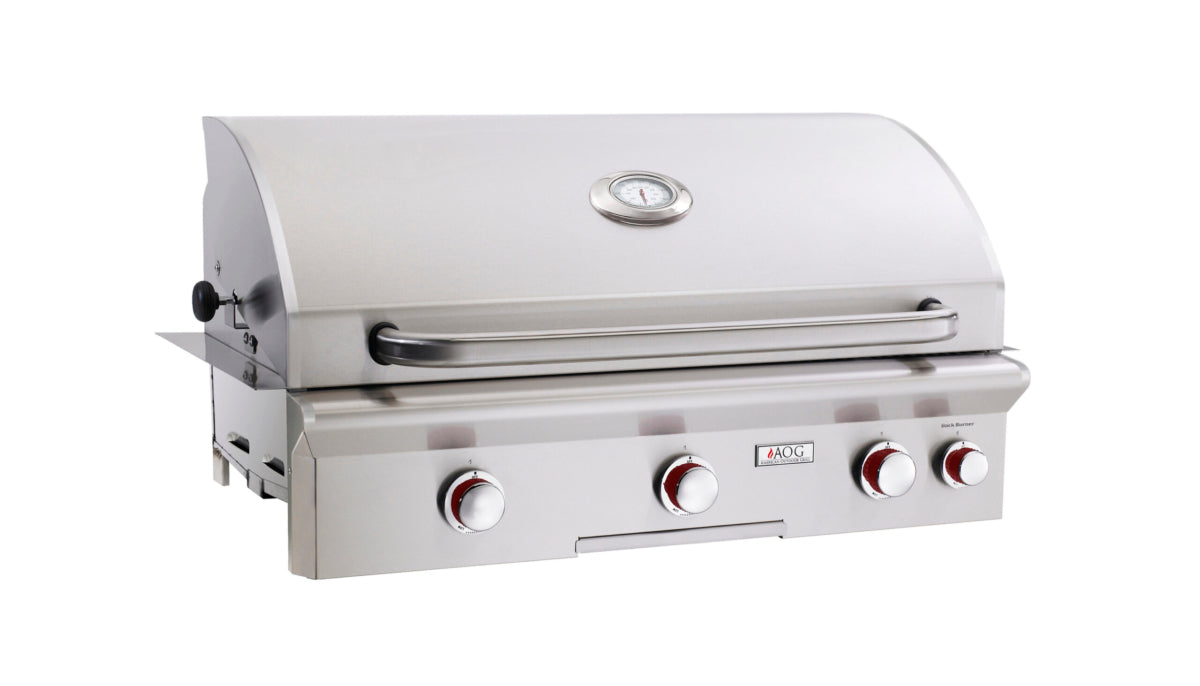 American Outdoor Grill T-Series 36-Inch Built-In Natural Gas Grill, 3 Burners, Rotisserie Kit, Heavy-Duty Stainless Steel, Piezo Ignition (No Electricity), Includes Propane Conversion Kit - 36NBT