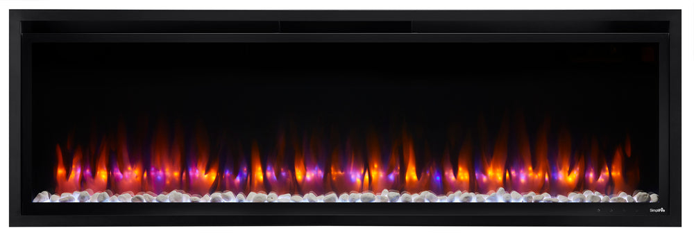 SimpliFire Allusion Platinum Electric Fireplace Available in 50", 60", and 72" Sizes, Recessed or Wall-Mount Installation Option, 14 Ember Bed Colors, Four Flame Effects, Remote Included