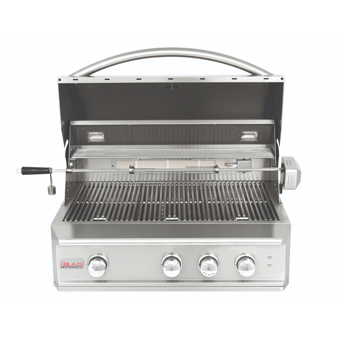 Blaze Grill 34" Professional Grill, Stainless Steel 3-Burner Natural Gas BBQ for Indoor/Outdoor Use