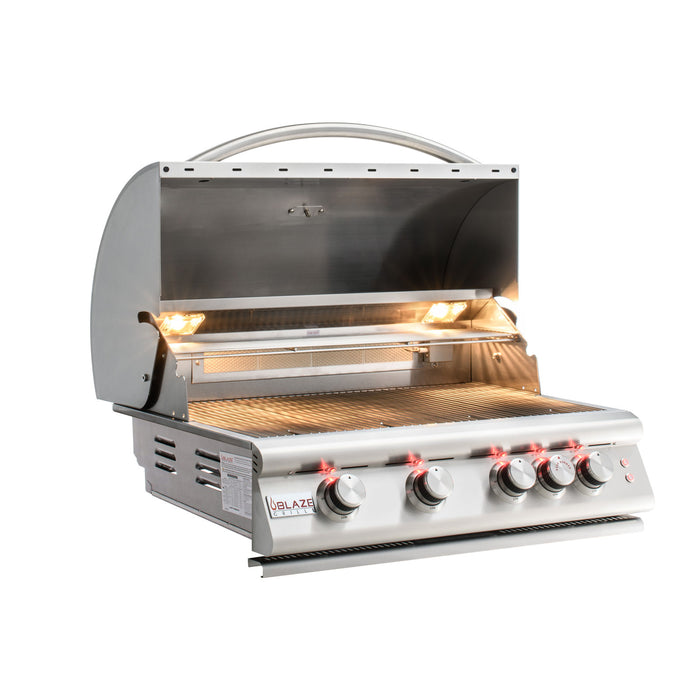 Blaze Grill 32" LTE Gas Grill Natural Gas, Stainless Steel 4-Burner Natural Gas BBQ for Indoor/Outdoor Use