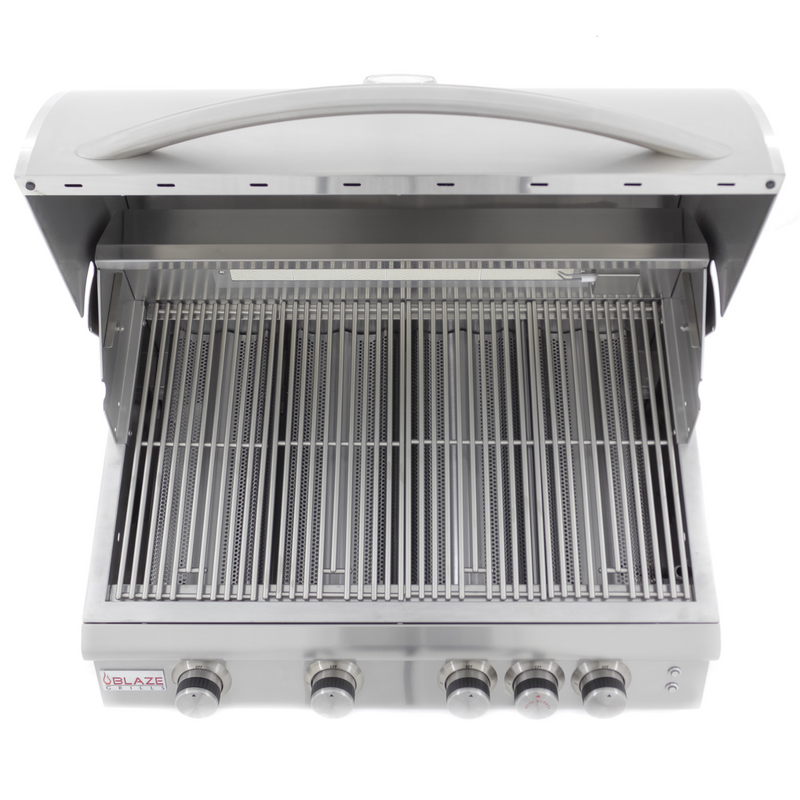 Blaze LTE2 Marine Grade 32-Inch Built-In Gas Grill – 316L Stainless Steel, 66,000 BTUs, 4 Cast Burners + Infrared Rear, LED Knobs, Interior Lights, Flame Thrower Ignition, Coastal Outdoor BBQ Grill