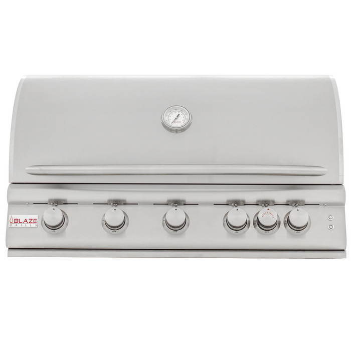 Blaze Grill 40" LTE Gas Grill Liquid Propane, Stainless Steel 5-Burner Natural Gas BBQ for Indoor/Outdoor Use