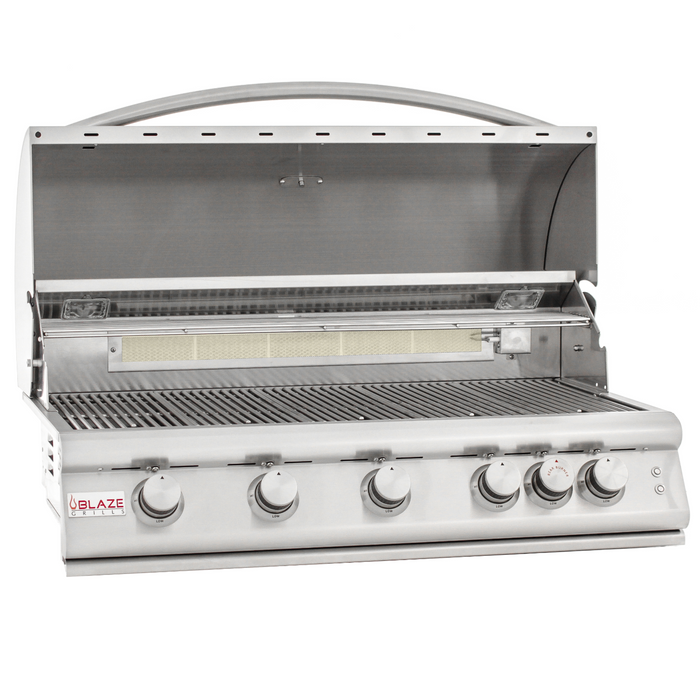 Blaze Grill 40" LTE Gas Grill Liquid Propane, Stainless Steel 5-Burner Natural Gas BBQ for Indoor/Outdoor Use