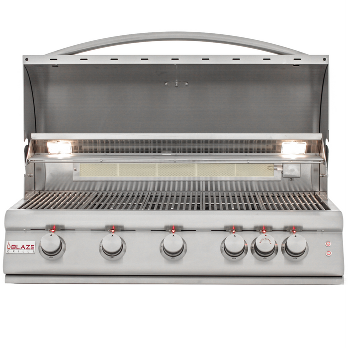 Blaze Grill 40" LTE Gas Grill Liquid Propane, Stainless Steel 5-Burner Natural Gas BBQ for Indoor/Outdoor Use