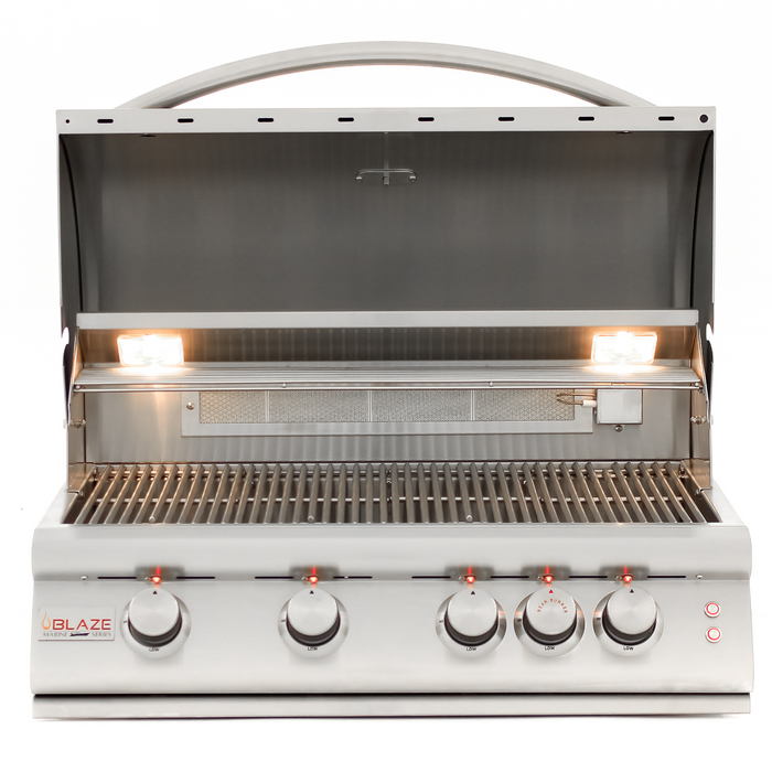 Blaze Grill 32" LTE Marine Grade Gas Grill, Stainless Steel 4-Burner Natural Gas BBQ for Indoor/Outdoor Use