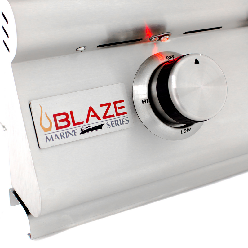 Blaze LTE2 Marine Grade 32-Inch Built-In Gas Grill – 316L Stainless Steel, 66,000 BTUs, 4 Cast Burners + Infrared Rear, LED Knobs, Interior Lights, Flame Thrower Ignition, Coastal Outdoor BBQ Grill