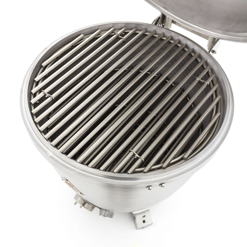 Blaze 20-Inch Kamado Grill – Cast Aluminum Body, 400 Sq In Cooking Surface, 12mm Stainless Steel Hex Grates, Dual Adjustable Air Vents, Built-In Thermometer, Charcoal BBQ Smoker
