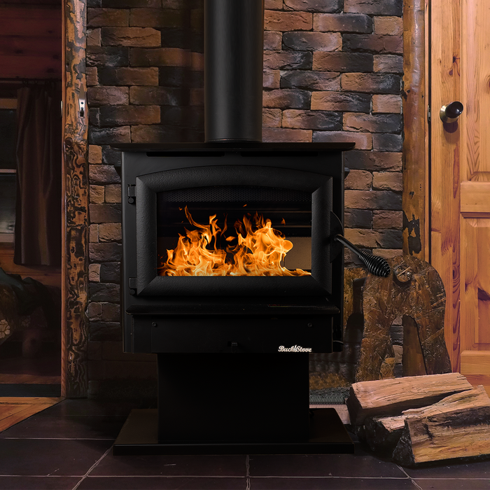 Buck Stove Model 21 NC Small Wood Burning Stove, Insert/Freestanding, 11,079-28,901 BTU, Heats up to 800-1800 sq ft, Non-Catalytic, Efficient