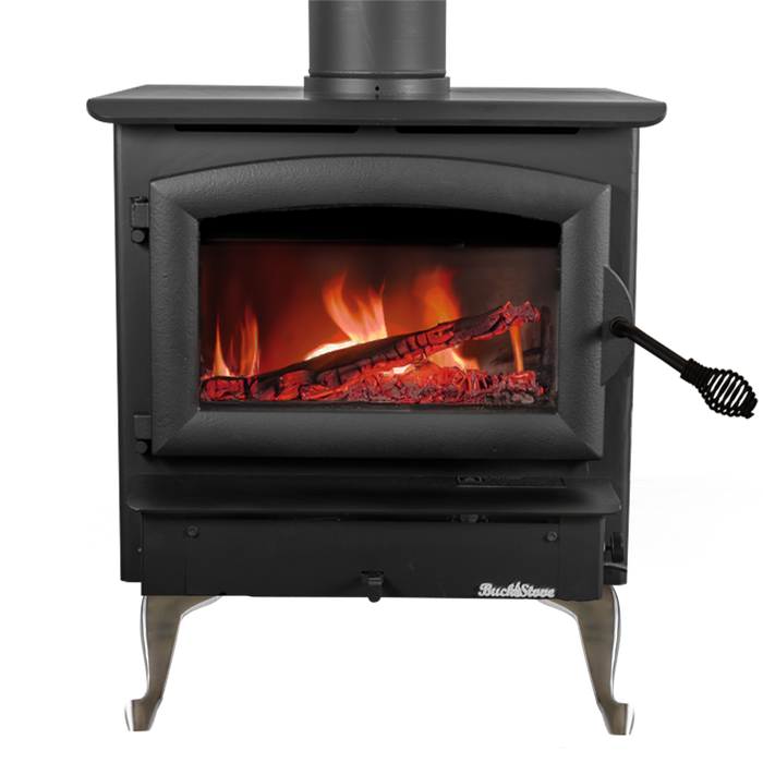 Buck Stove Model 21 NC Small Wood Burning Stove, Insert/Freestanding, 11,079-28,901 BTU, Heats up to 800-1800 sq ft, Non-Catalytic, Efficient