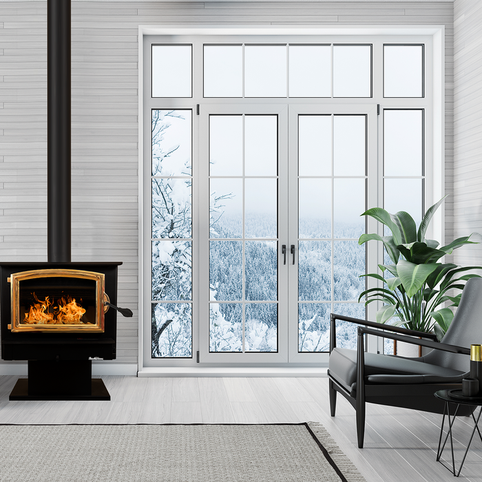 Buck Stove Model 74 Large Wood Burning Stove, Non-Catalytic, 52,400 BTU, Heats 1500-2600 sq ft, Efficient, Blower Included