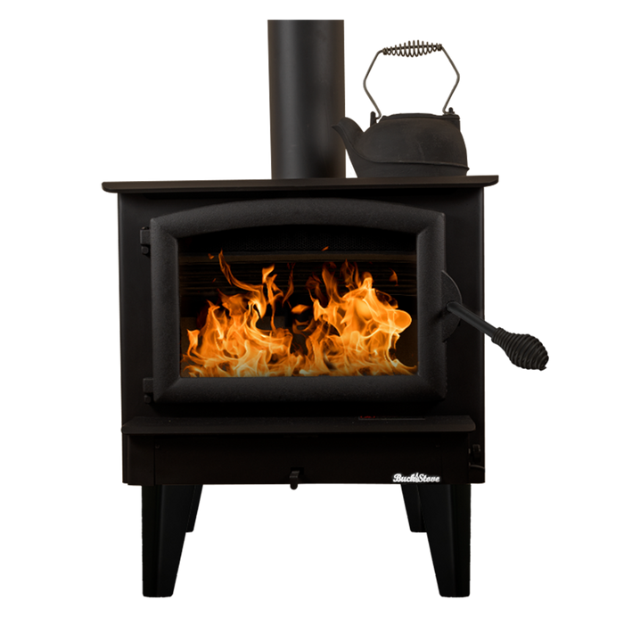 Buck Stove Model 74 Large Wood Burning Stove, Non-Catalytic, 52,400 BTU, Heats 1500-2600 sq ft, Efficient, Blower Included