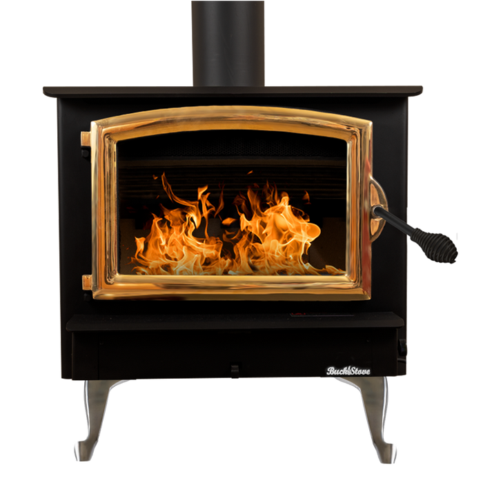 Buck Stove Model 74 Large Wood Burning Stove, Non-Catalytic, 52,400 BTU, Heats 1500-2600 sq ft, Efficient, Blower Included