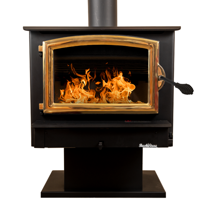 Buck Stove Model 74 Large Wood Burning Stove, Non-Catalytic, 52,400 BTU, Heats 1500-2600 sq ft, Efficient, Blower Included