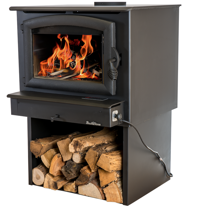 Buck Stove Model 74 Large Wood Burning Stove, Non-Catalytic, 52,400 BTU, Heats 1500-2600 sq ft, Efficient, Blower Included