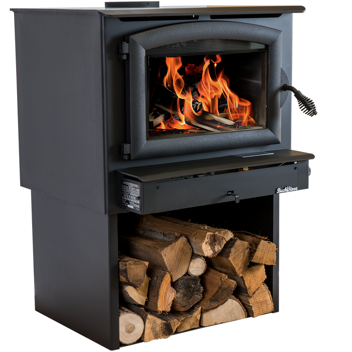 Buck Stove Model 74 Large Wood Burning Stove, Non-Catalytic, 52,400 BTU, Heats 1500-2600 sq ft, Efficient, Blower Included