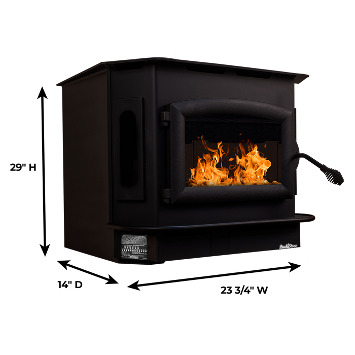 Buck Stove Model 81 Large Wood Burning Stove, Non-Catalytic, 59,500 BTU, Heats 1600-2700 sq ft, Insert/Freestanding Options, Blower Included