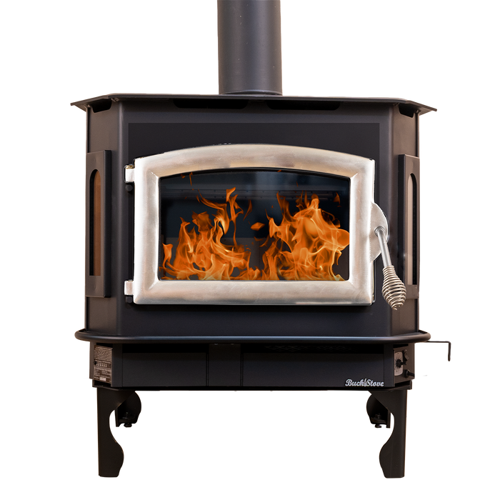 Buck Stove Model 81 Large Wood Burning Stove, Non-Catalytic, 59,500 BTU, Heats 1600-2700 sq ft, Insert/Freestanding Options, Blower Included