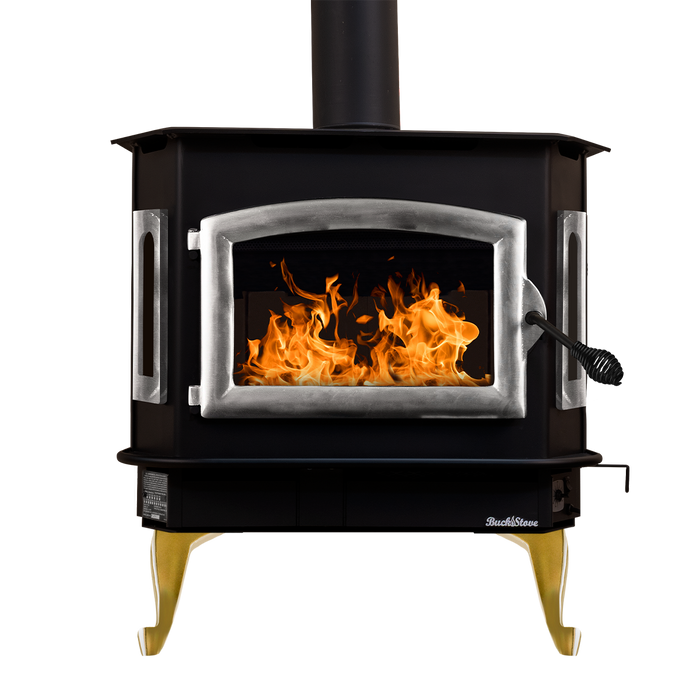 Buck Stove Model 81 Large Wood Burning Stove, Non-Catalytic, 59,500 BTU, Heats 1600-2700 sq ft, Insert/Freestanding Options, Blower Included