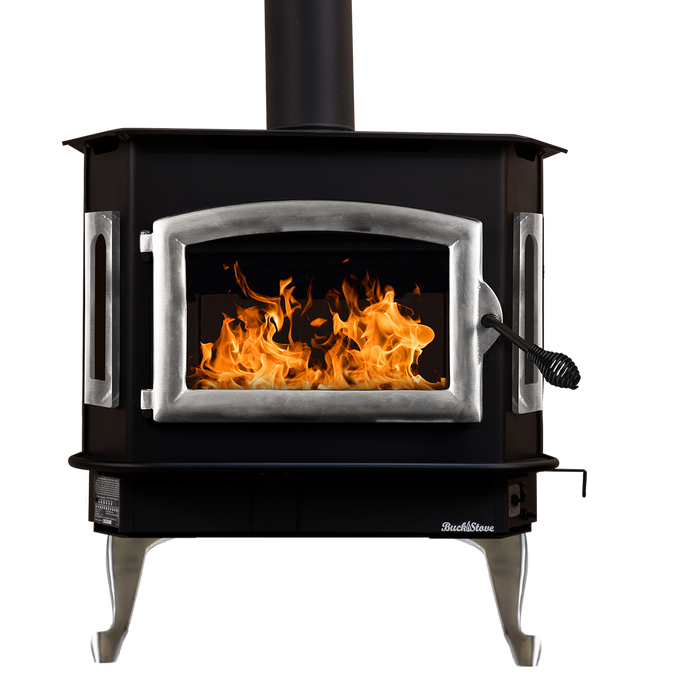 Buck Stove Model 81 Large Wood Burning Stove, Non-Catalytic, 59,500 BTU, Heats 1600-2700 sq ft, Insert/Freestanding Options, Blower Included