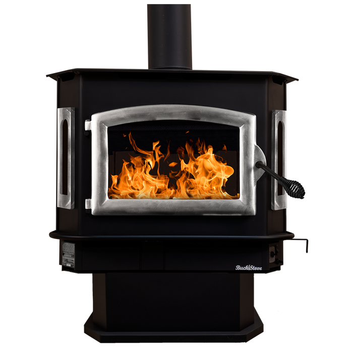 Buck Stove Model 81 Large Wood Burning Stove, Non-Catalytic, 59,500 BTU, Heats 1600-2700 sq ft, Insert/Freestanding Options, Blower Included