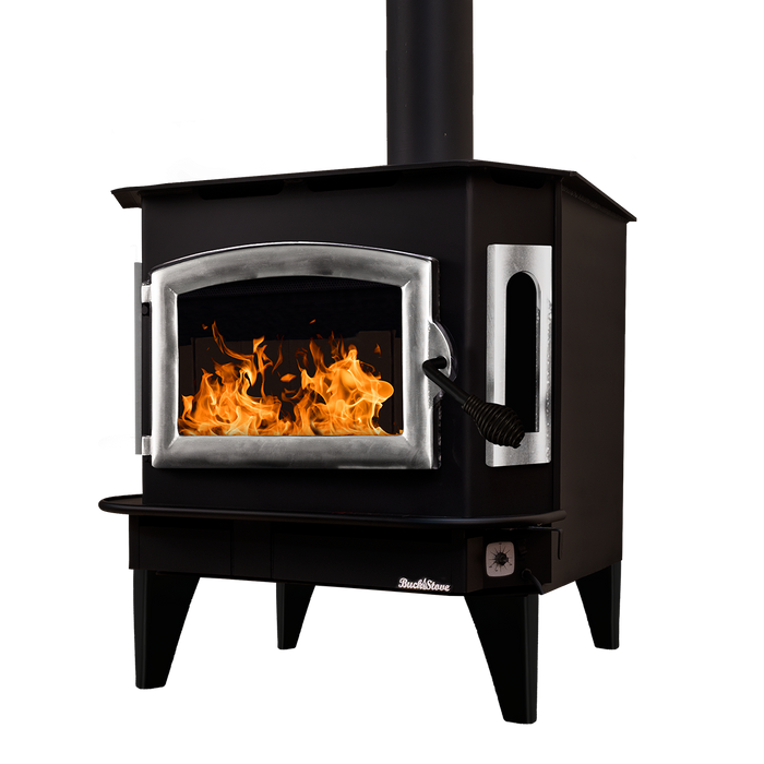 Buck Stove Model 81 Large Wood Burning Stove, Non-Catalytic, 59,500 BTU, Heats 1600-2700 sq ft, Insert/Freestanding Options, Blower Included