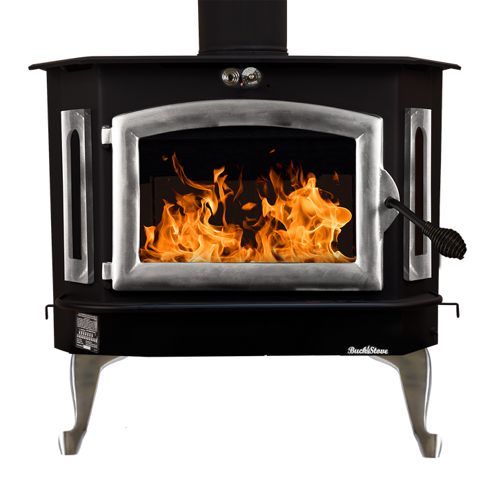 Buck Stove Model 91 Large Wood Burning Stove, High-Efficiency, Catalytic, 62,745 BTU, Heats 1600-3200 sq ft, Freestanding/Insert Options