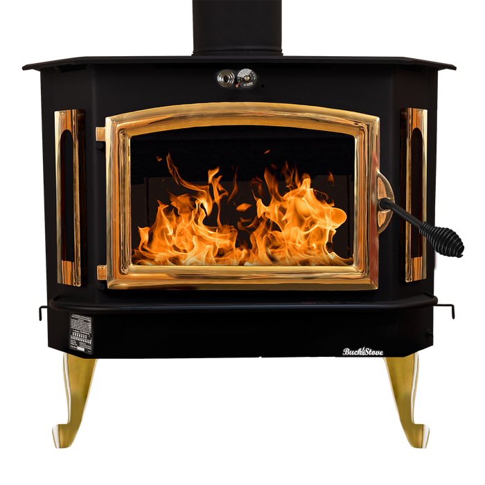 Buck Stove Model 91 Large Wood Burning Stove, High-Efficiency, Catalytic, 62,745 BTU, Heats 1600-3200 sq ft, Freestanding/Insert Options