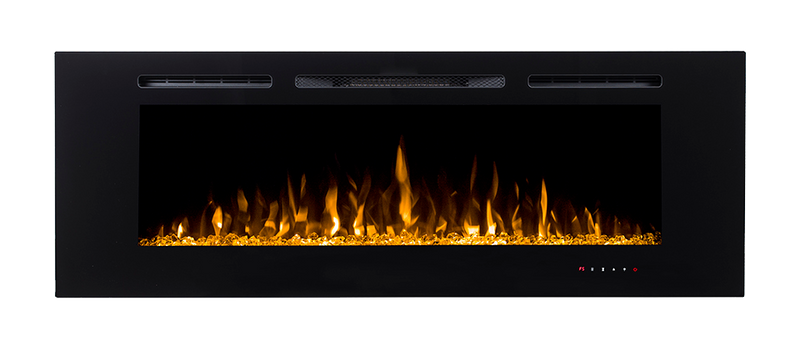 Modern Flames Challenger Flush Mount Electric Fireplace, Available in 50" 60", 10 Flame Colors, 5,000 BTU Heater, Wall-Mount or Recessed Installation