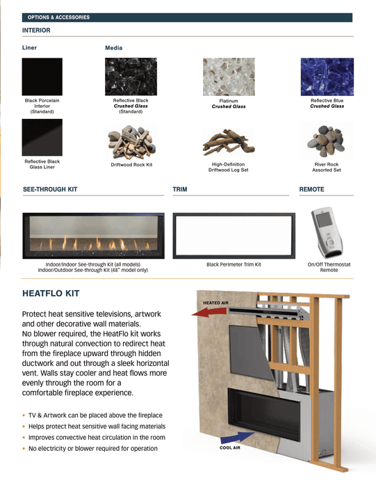 Superior 48 inch Linear Direct Vent Gas Fireplace, Natural Gas, Frameless Design, Expansive Viewing Area, Adjustable Flame Modulation, Ceramic Glass, Remote Control Operation, Safety Shut-Off, and Reliable Year-Round Performance, DRL4048