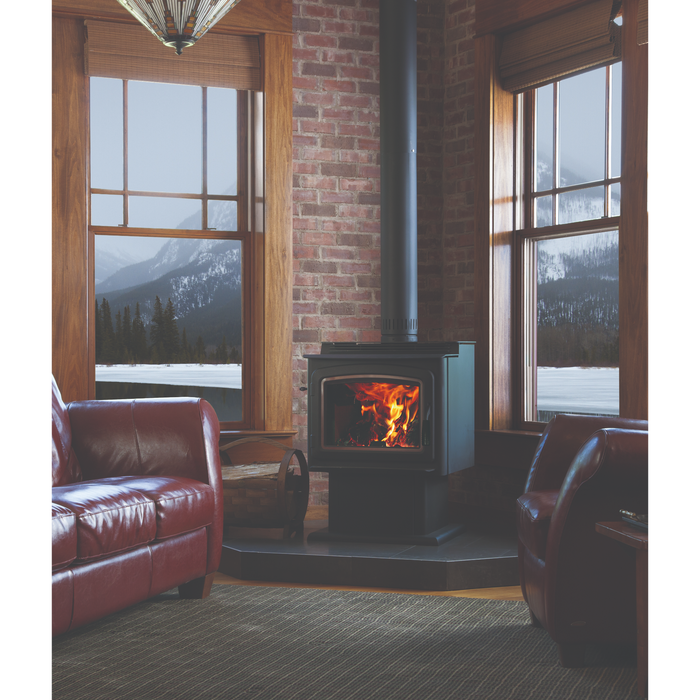 IronStrike Grandview 300 Wood Stove, 100,000 BTU, Heats 2000-3000 sq ft, 21" Logs, Thermal Fin Tech, EPA Certified