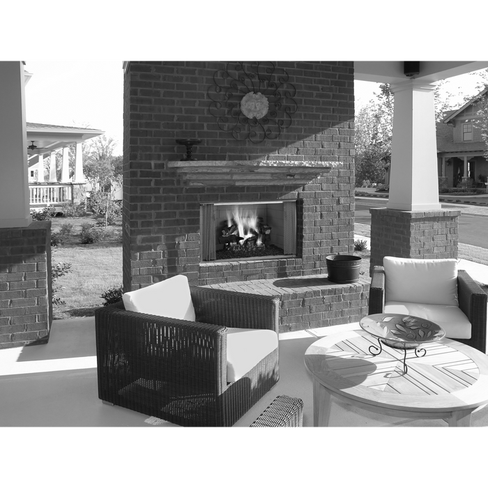 Majestic Villawood Outdoor Wood Fireplace, Stainless Steel, Durable, Rustic Elegance, Modern Features, for Enhanced Outdoor Ambiance